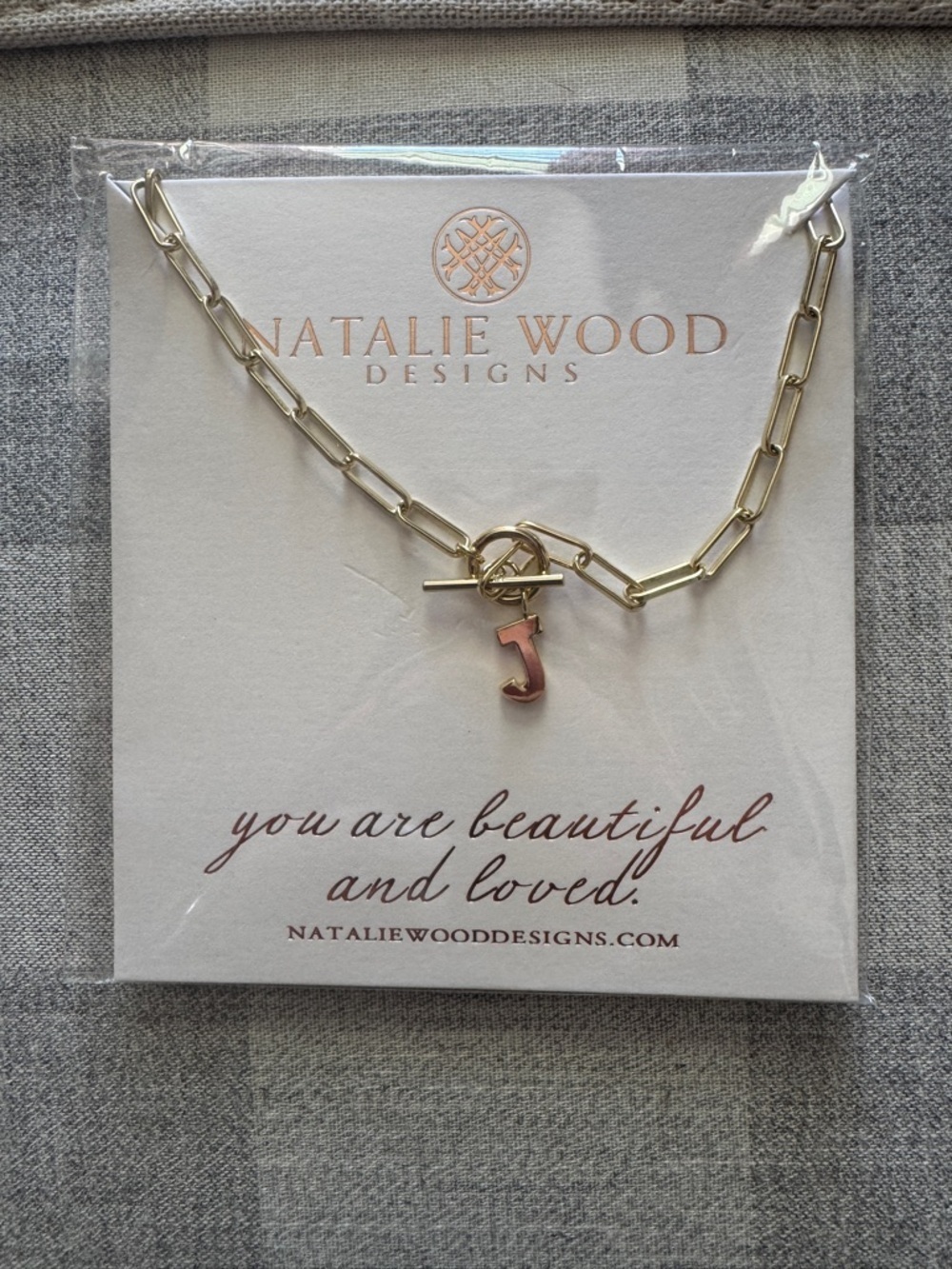 NWT-Natalie Wood Gold Chain Necklace with Initial 'J' Charm